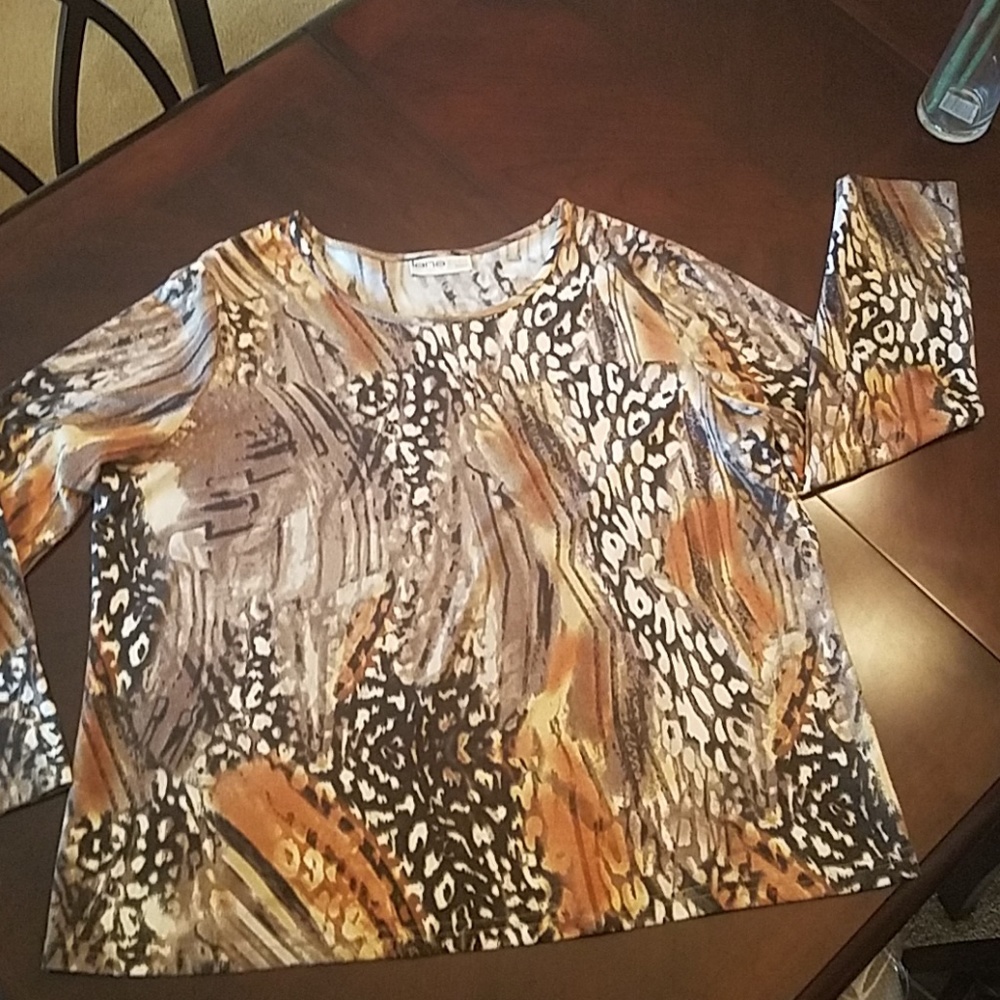 Brown Blouse (Animal Print)